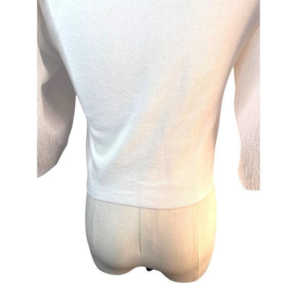 2/$30 ZARA Large White Puff Sleeve Crop Top - Picture 8 of 11